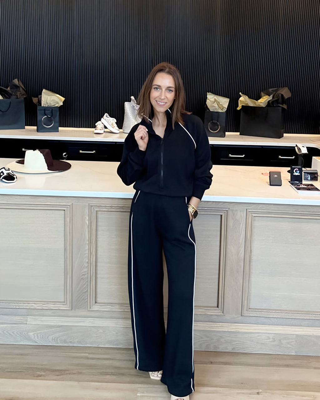 AirEssentials Pique Half Zip Jumpsuit