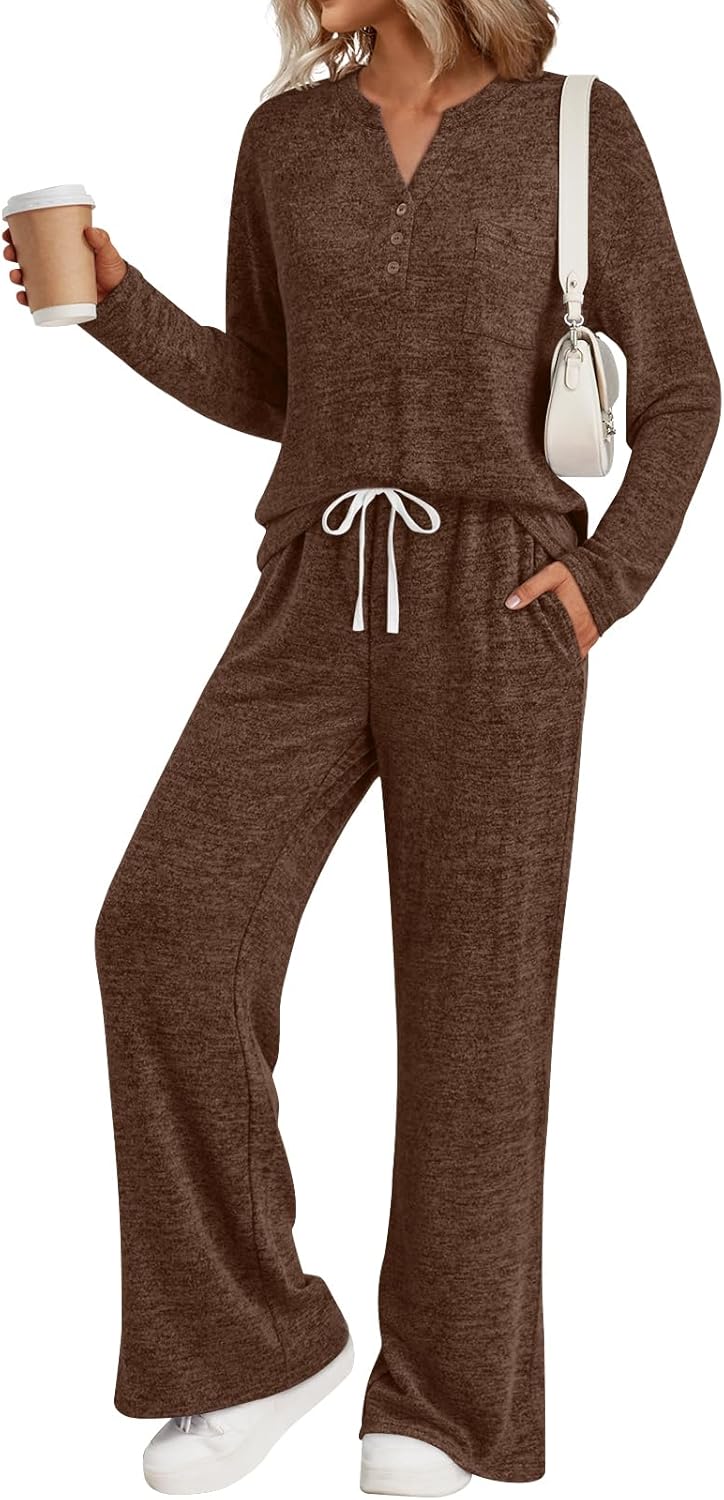 LILLUSORY Womens 2 Piece Lounge Sets Winter Outfits 2026 Sweatsuit Matching Pjs Airport Vacation Travel Fall Pajamas Fashion