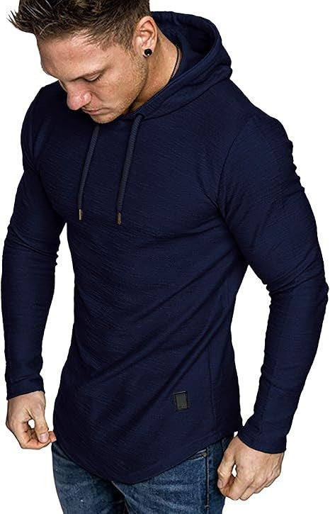 Mens Fashion Hoodies Fleece Long Sleeve Athletic Sweatshirt Pullover