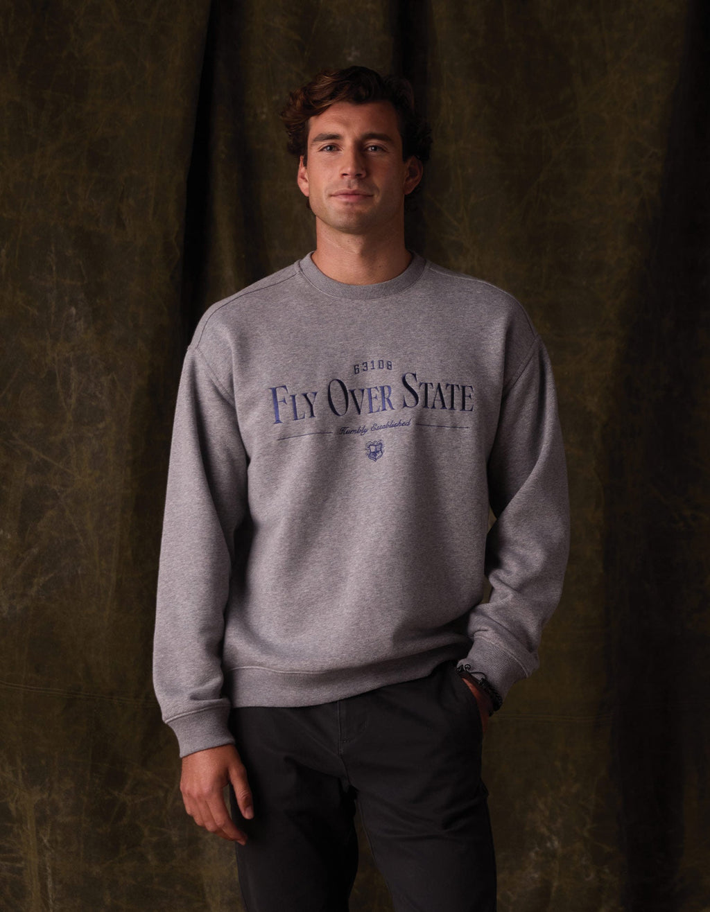Normal Fleece Graphic Pullover in Heather Grey
