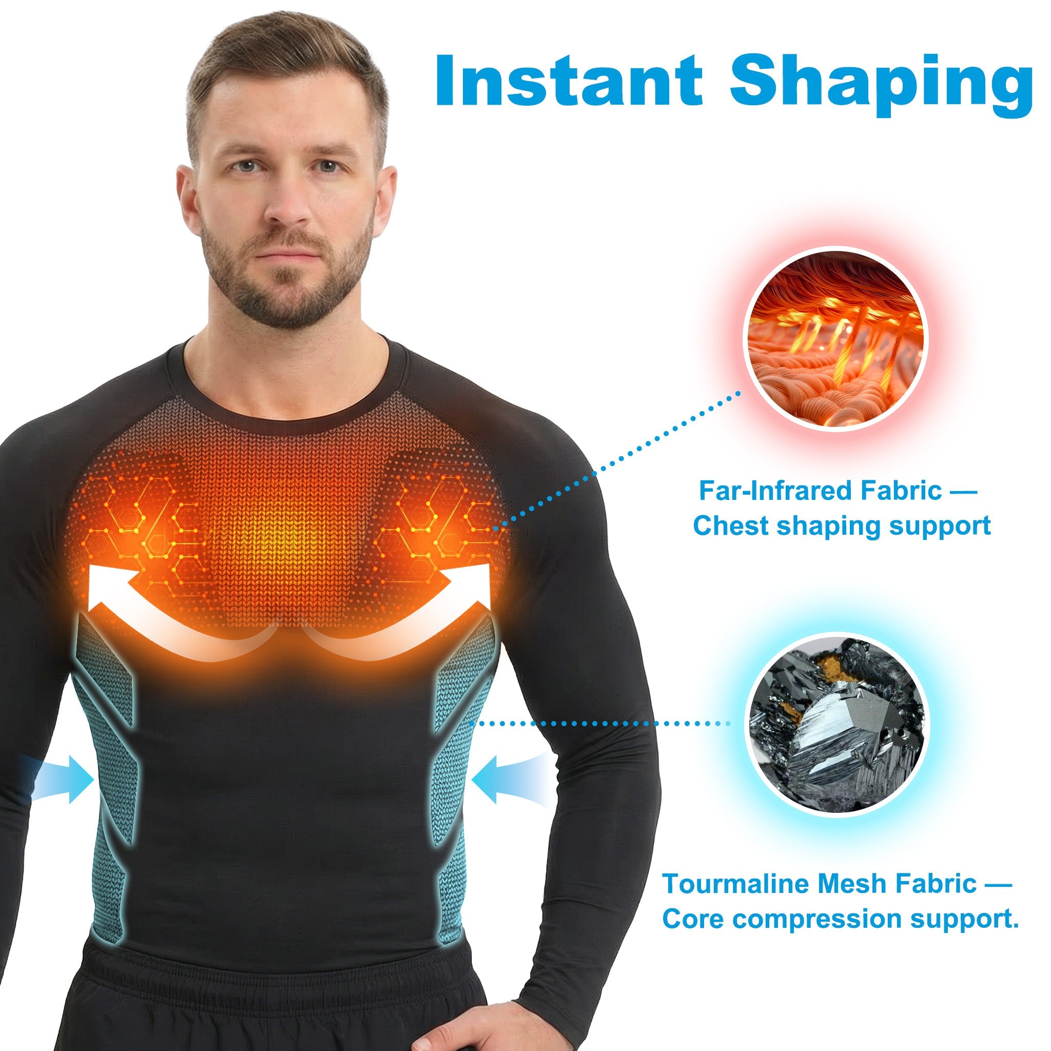 Sugoola® COREHEAT Men’s Chest Fat Reduction Compression Shirt